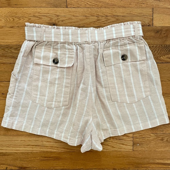 Nordstrom Striped Paper Bag Waist Shorts in Salmon with by OneTheLand - Picture 4 of 6